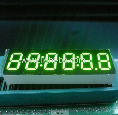 Affichage d'horloge à LED à 7 segments vert anode 6 chiffres 0,36 pouce