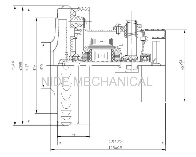 1400W VACUUM CLEANER MOTOR WITH HEIGHT OF 138MM 