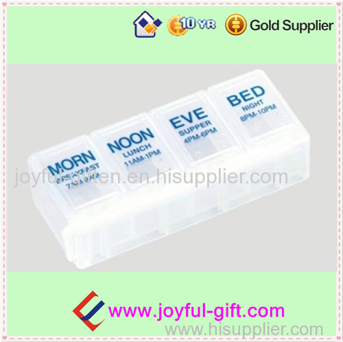 Plastic Portable Transparent Lockable 1 Day Medicine Box For Promotion