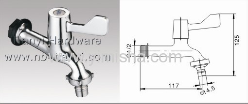 YIMISHA Wall Mounted Brass Ceramic Sheet Bibcock for Washing Machine