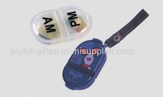 Promotional Mini Plastic Portable 2 Case Medicine Box With Rope