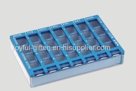 Promotional Plastic Protable Transparent 2 Case Pill BOX Wiht Lid