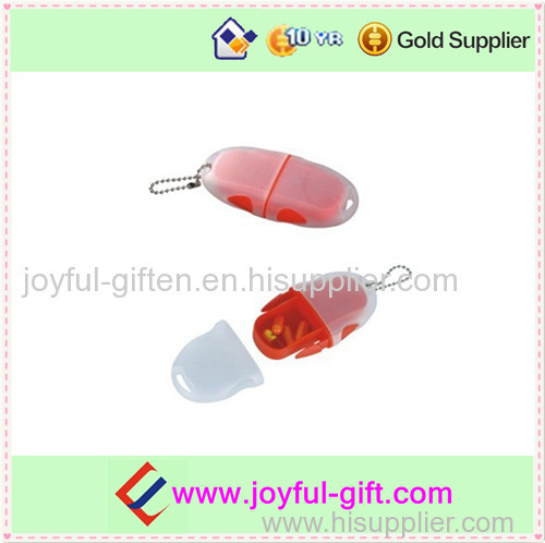 Promotional Plastic Protable Transparent 2 Case Pill BOX Wiht Lid