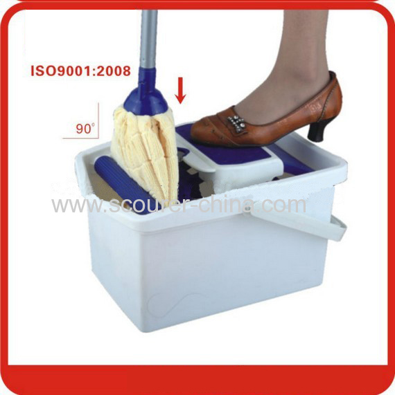 Unextensible Fixed steel handle Microfiber water mop with Polybag