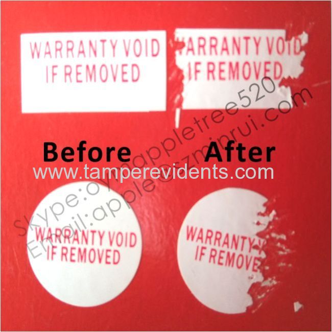 Tamper Evident Security Sticker,Rectangular Destructible Warranty Sticker,Warranty VOID If Removed Eggshell Sticker 