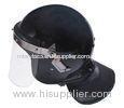 Black Police Anti Riot Helmets , Military Combat Helmet with PC Mask