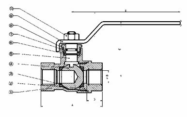 Three-Way Brass Ball Valve