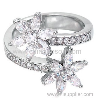 Lovely CZ flower ring