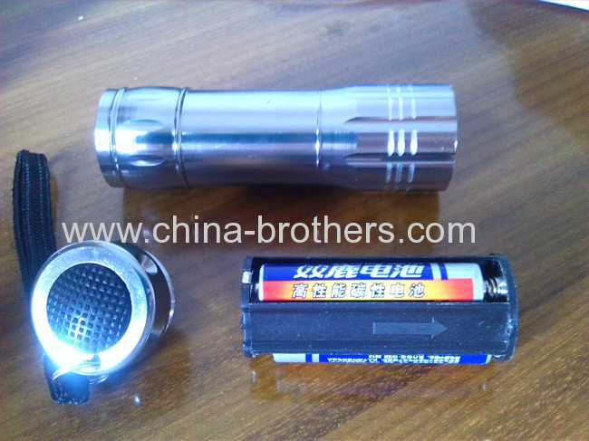 Factory whosesale metal waterproof 9 mini led flashlight
