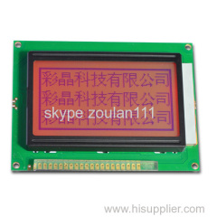 128x64 Graphical lcd module with blue text on red background with 22 pins(CM12864-30)