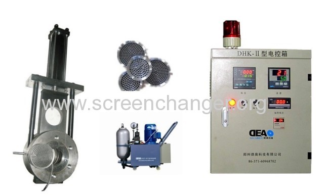 Hydraulic screen changer/melt filter for extrusion machine