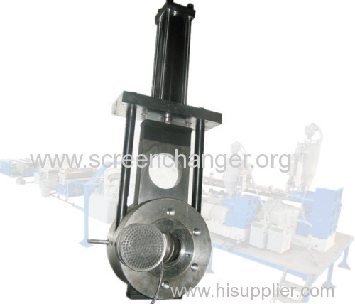 Hydraulic screen changer/melt filter for extrusion machine