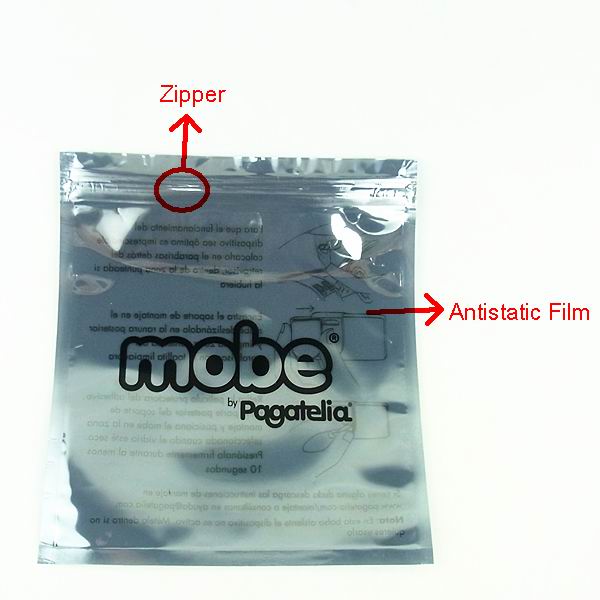 Antistatic zipper flat bottom plastic bags