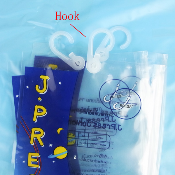 PP Clear ziplock plastic bag with hook