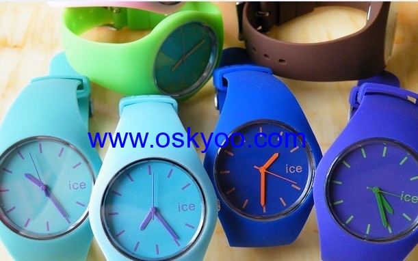 2013 New ICE thin silicone watch, jelly watch colorful silicone watch, factory wholesale