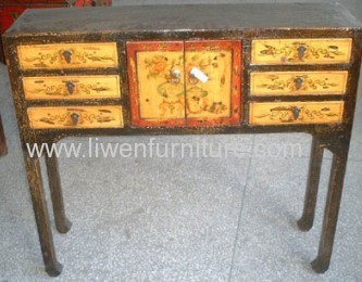 antique painted side table