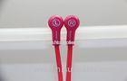 Red Flat Cable Apple Iphone Earphones With 3.5mm Stereo Plug