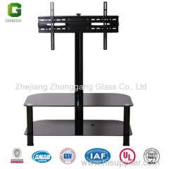 2-layer Glass TV stand/Glass TV Rack with swivel Bracket/Glass TV Table/TV Stand/TV Table