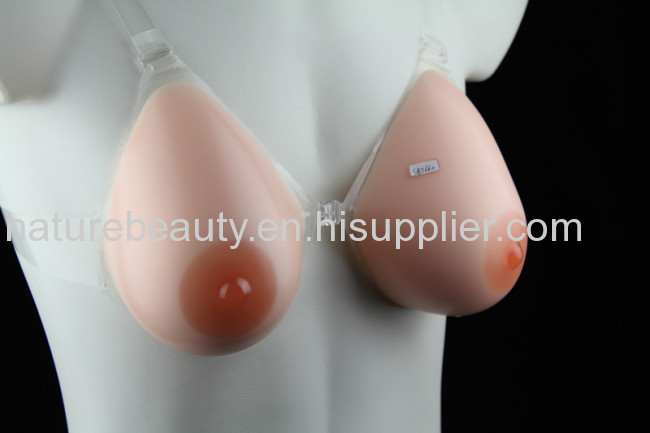 Full sizes available silicone crossdressing breast forms with teardrop shape