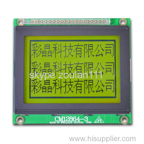 128x64 STN yellow green lcd module (CM12864-6)