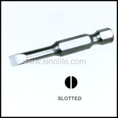 1/4" hex drive slotted power bit
