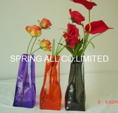 Foldable pvc vase , measure 29*10.5*7cm