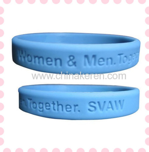 silicone text debossed wristband