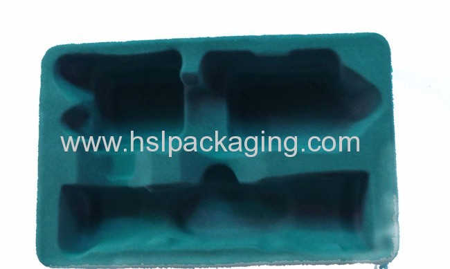 White plastic PS flocking tray for wine packaging in china 