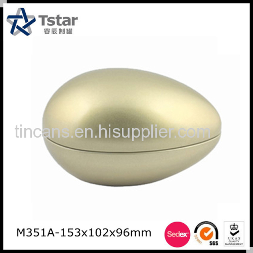 Egg shape tin box