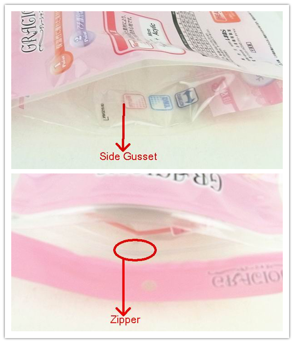 side gusset cylinder plastic bag zipper