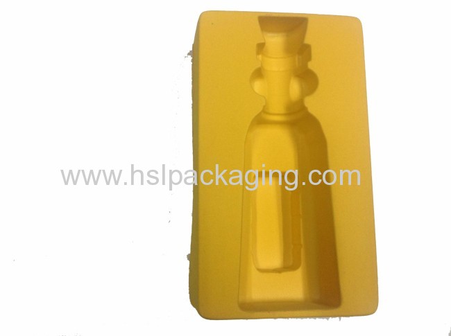 White plastic PS flocking tray for wine packaging in china