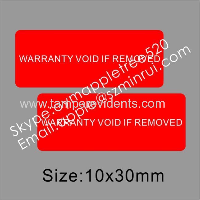 Ultra Destructible Vinyl Labels,Tamper Evident Warranty Stickers,Warranty VOID If Removed Security Label 