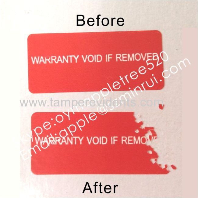 Ultra Destructible Vinyl Labels,Tamper Evident Warranty Stickers,Warranty VOID If Removed Security Label 