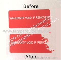 Ultra Destructible Vinyl Labels,Tamper Evident Warranty Stickers,Warranty VOID If Removed Security Label