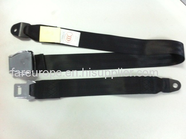 Stactic 2 point aircraft seat belt