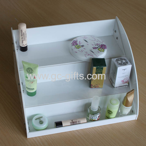 A variety of color material cosmetics display stand