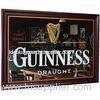Indoor Beer Bar Mirrors With Wooden Frame Advertising Board