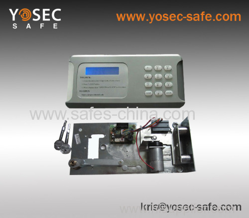 Motorized hotel safe lock with LCD display/key safe box lock