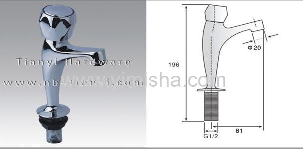 Brass Chrome Plated Up and Down Faucet for Wash Basin