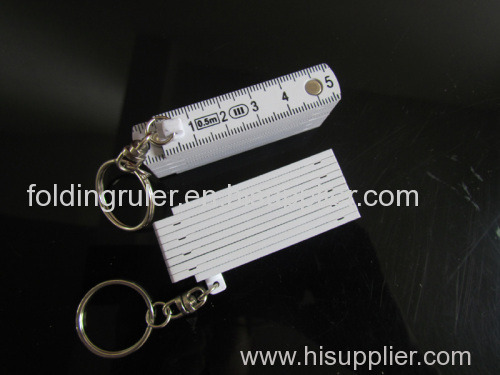 High quality 0.5 meter metal connecting plastic folding keychain ruler