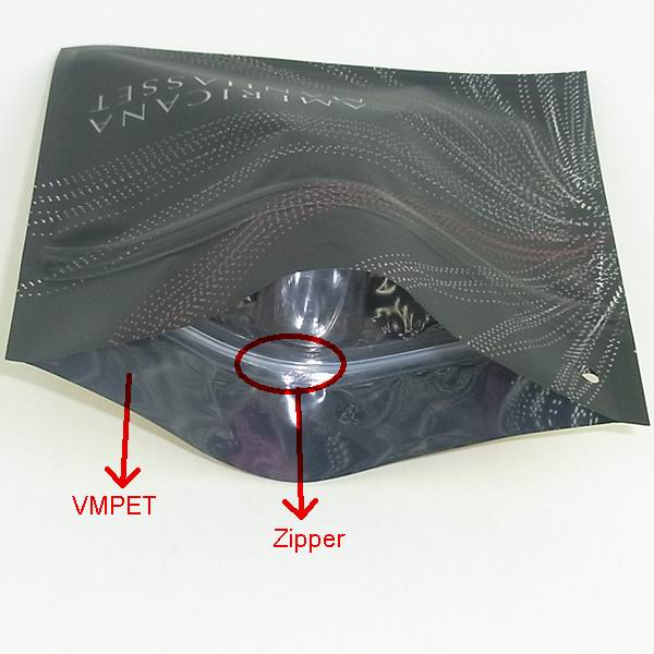 Matte aluminum foil bag for cosmetics with zipper