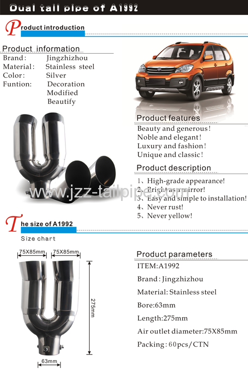 Dual automobile exhaust muffler pipe