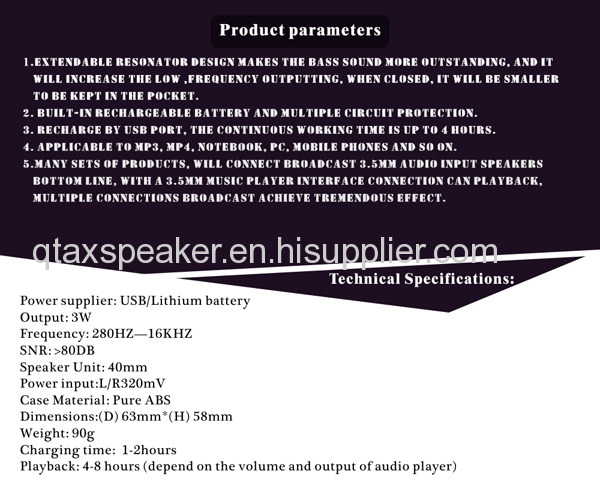 multicolor choice Latest Mini Hamburger speaker 8 hours lasting for iPhone/iPad /Android