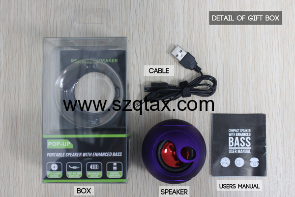 2013 new portable usb multimedia player mini speaker