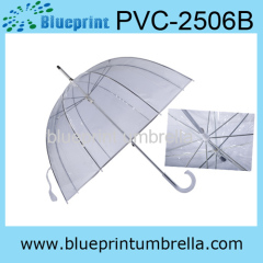 dome shape aluminium shaft transparent umbrella