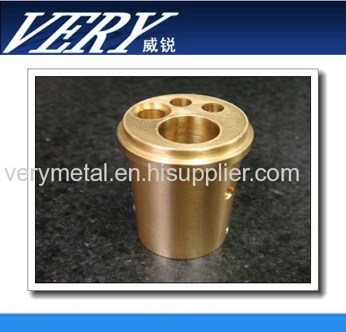brass H63Cu machined parts flange with hole high precise tolerance N7