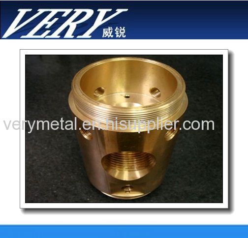 brass H63Cu machined parts flange with hole high precise tolerance N7