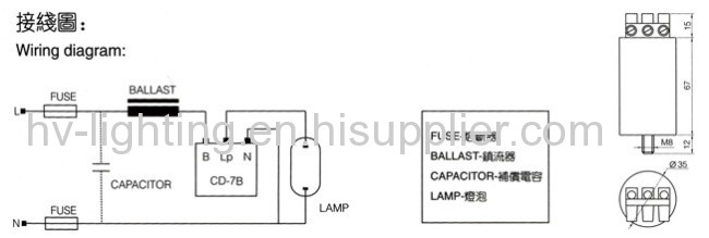 Capacitors for lamps SON 250 to 400W