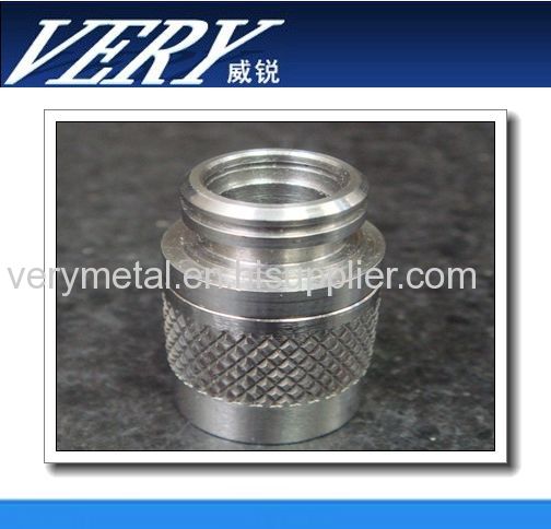 Aluminum Al6063 turned parts with diamond knurling flange precise