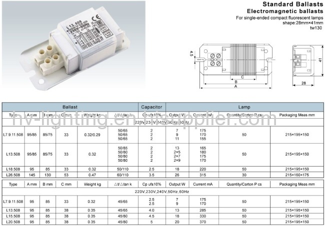 Ballast electronic magnetic light